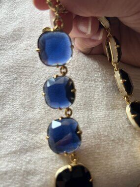 JCrew Blue Square Gem Necklace